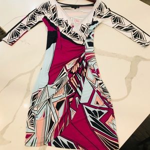 Authentic Analili Colorful Abstract Print Dress. Size XS.